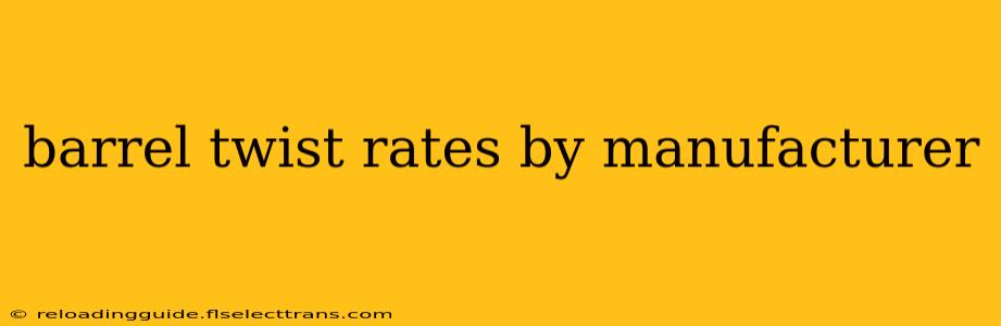 barrel twist rates by manufacturer