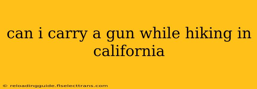 can i carry a gun while hiking in california