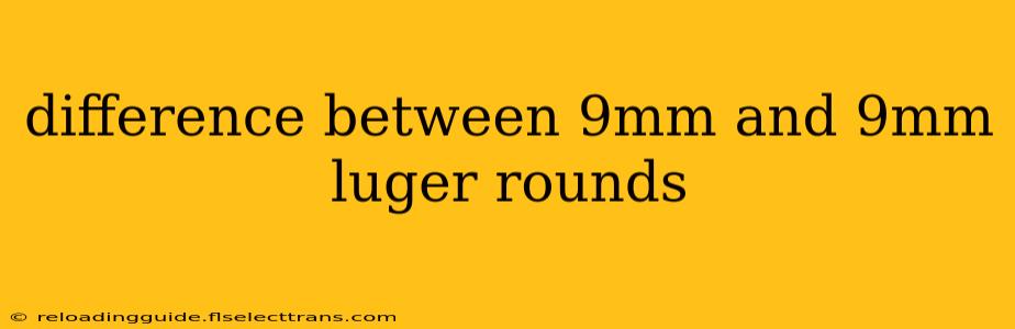 difference between 9mm and 9mm luger rounds