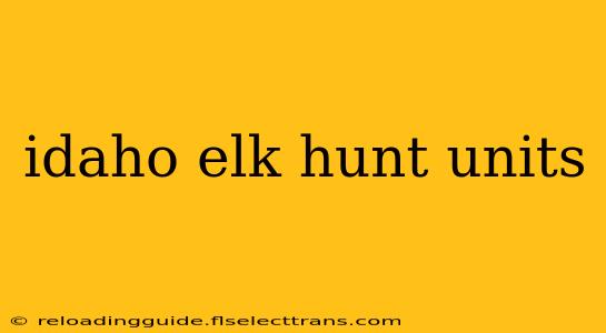 idaho elk hunt units