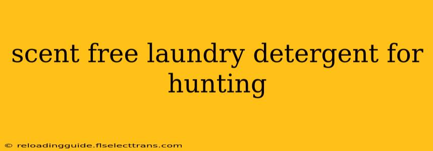 scent free laundry detergent for hunting