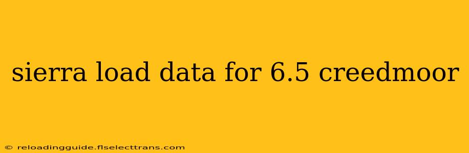 sierra load data for 6.5 creedmoor