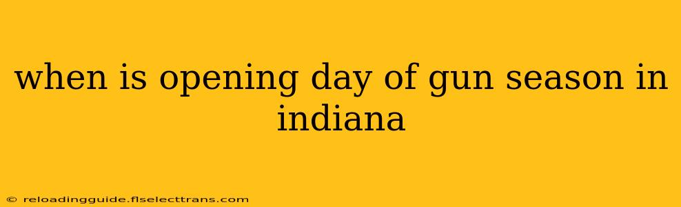 when is opening day of gun season in indiana